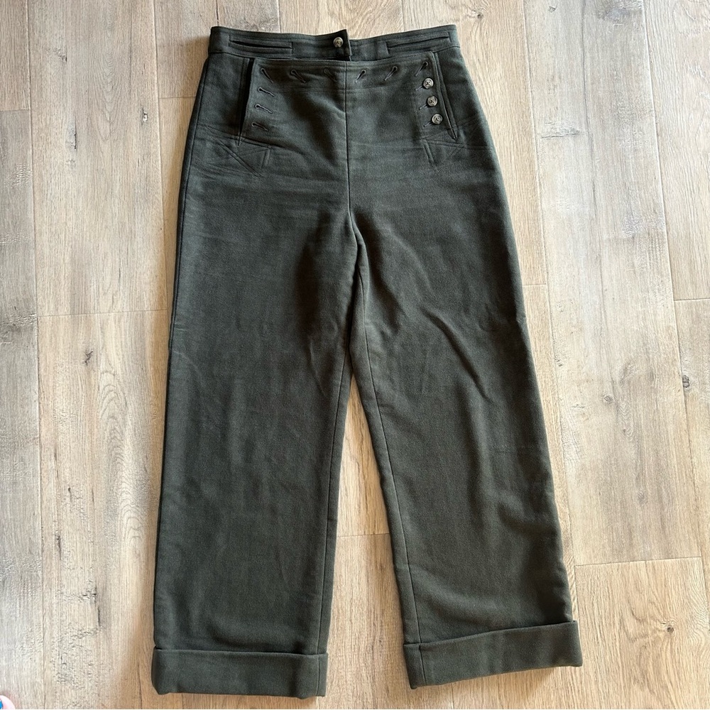 Tory Burch Moleskin High Rise Wide Leg Sailor Pants